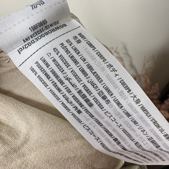 ABERCROMBIE & FITCH Pull On Linen Wide Leg Embroidered Pant Floral Sz XL {3K32} - Picture 7 of 7